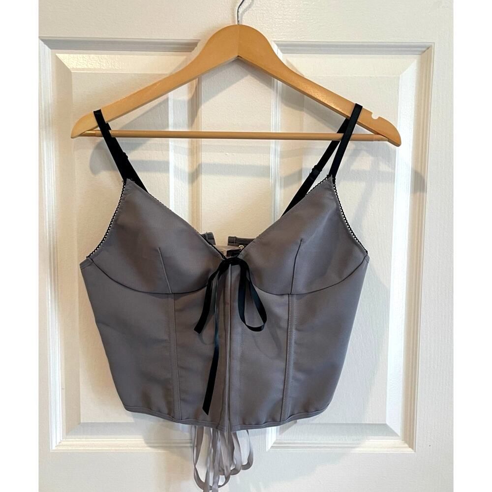 Heart Shape Bustier Corset Top - Grey Size Large